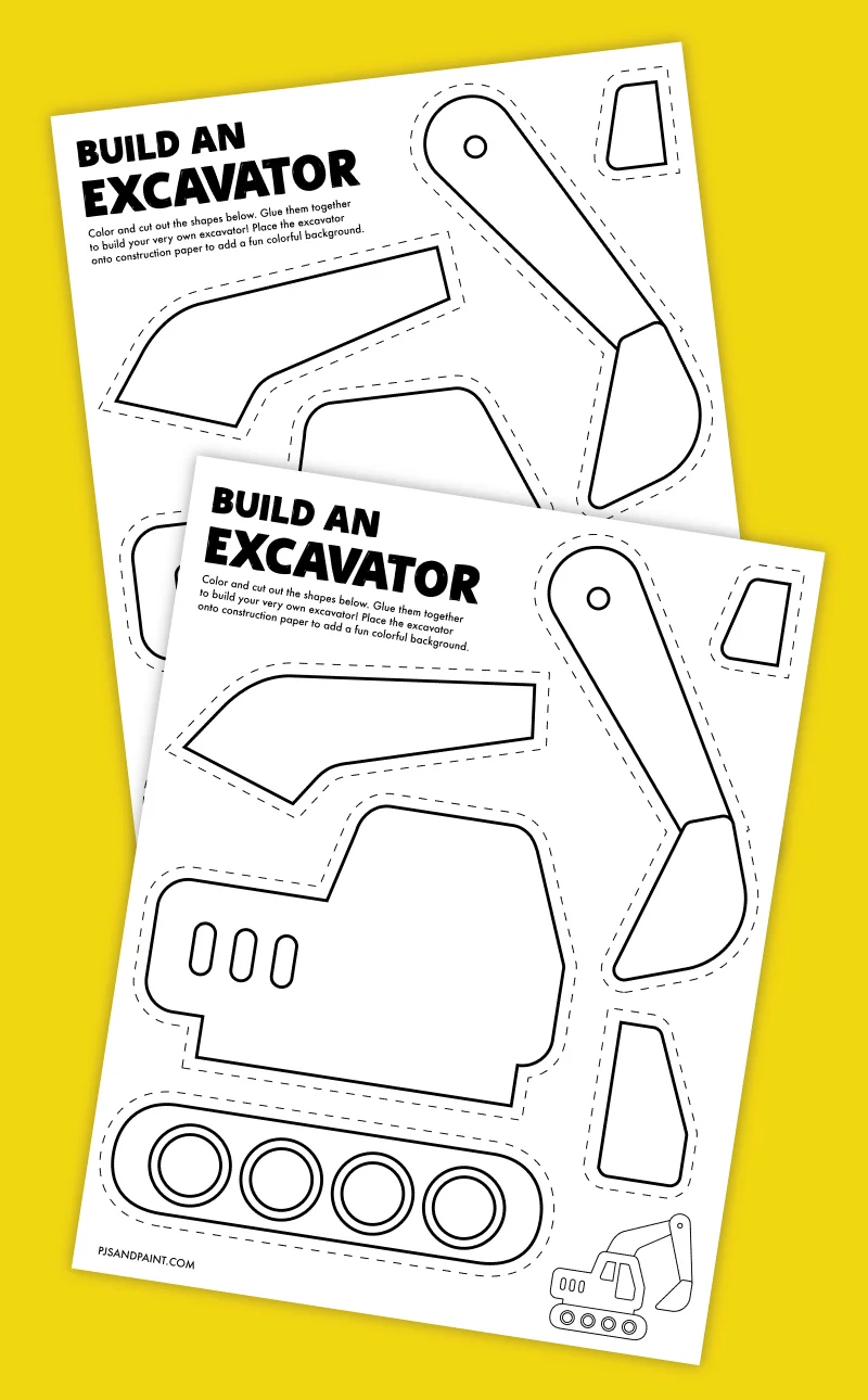 build an excavator printable