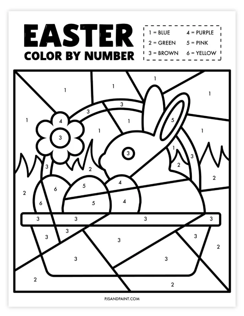 easter color by number