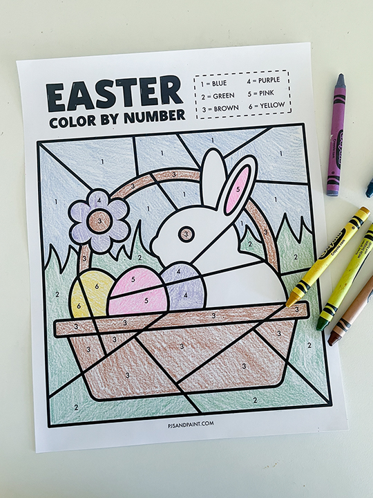 Free Printable Spring Color By Number Worksheet - Pjs and Paint