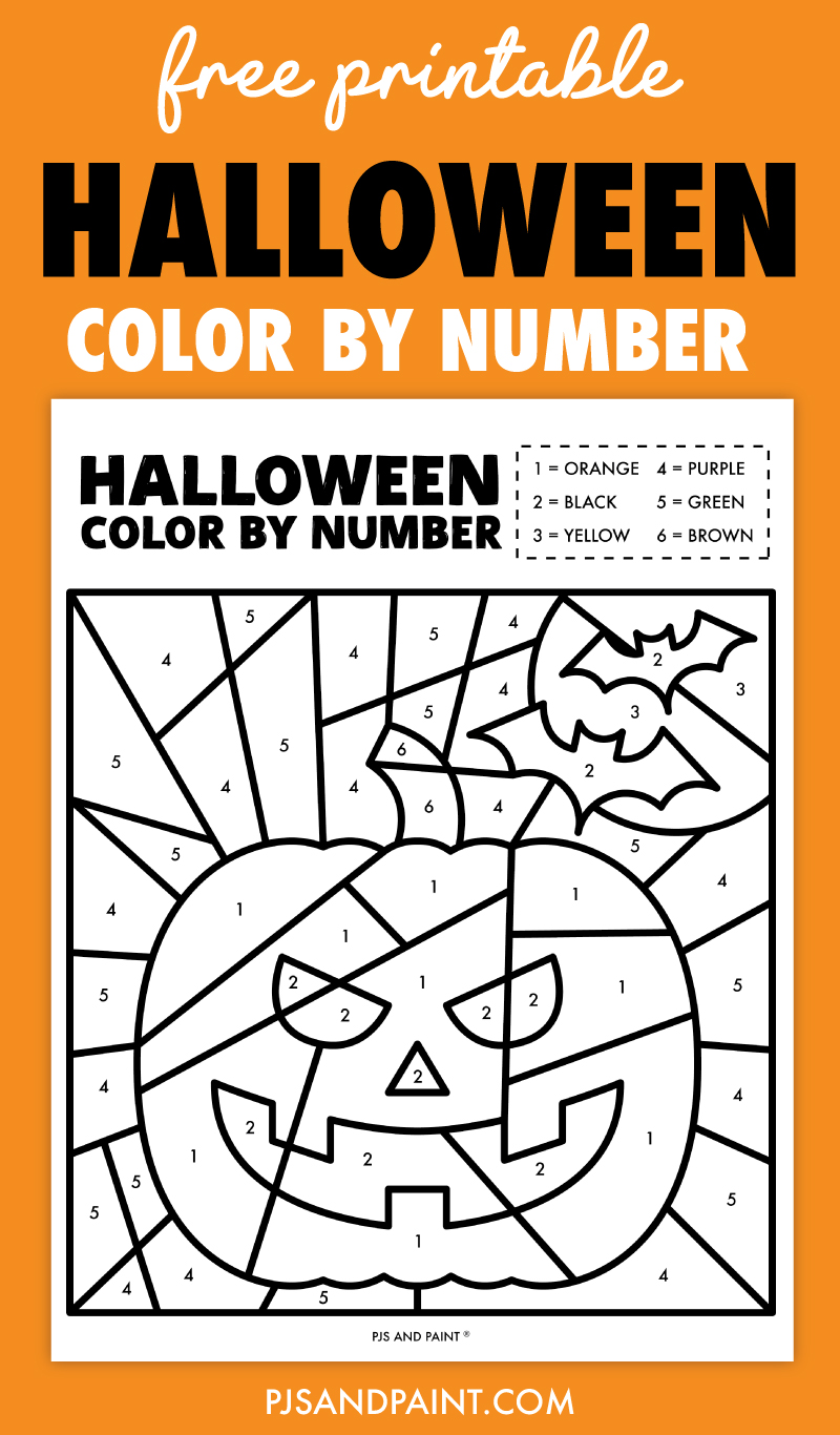 free printable halloween color by number worksheet