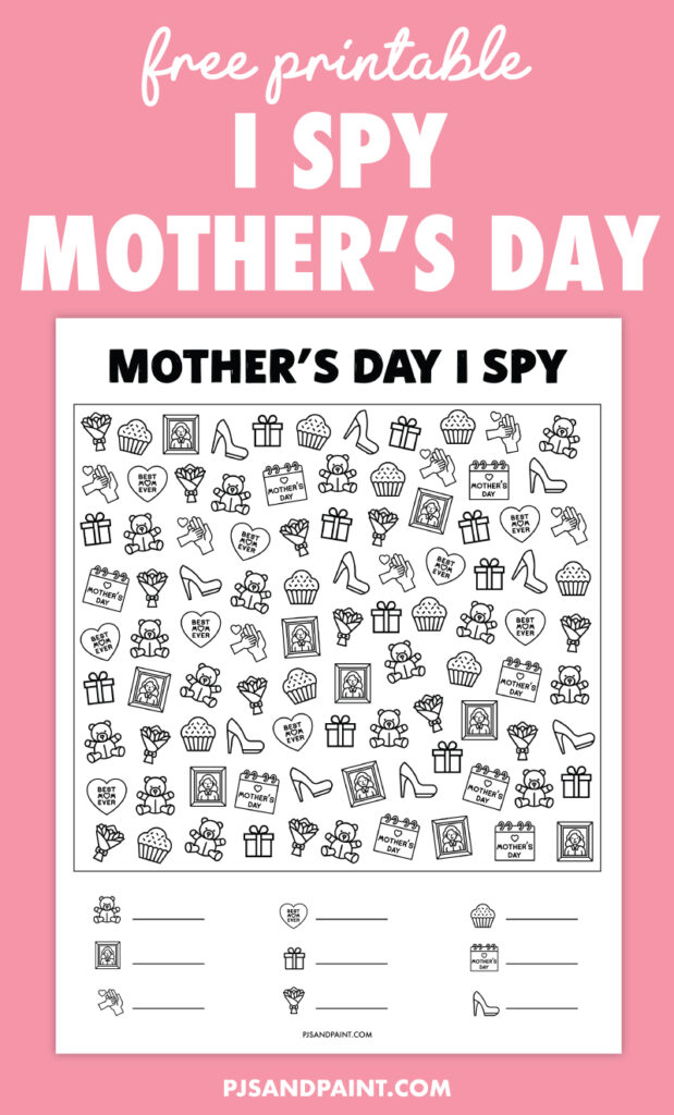 Free Printable Mother's Day I Spy - Pjs and Paint