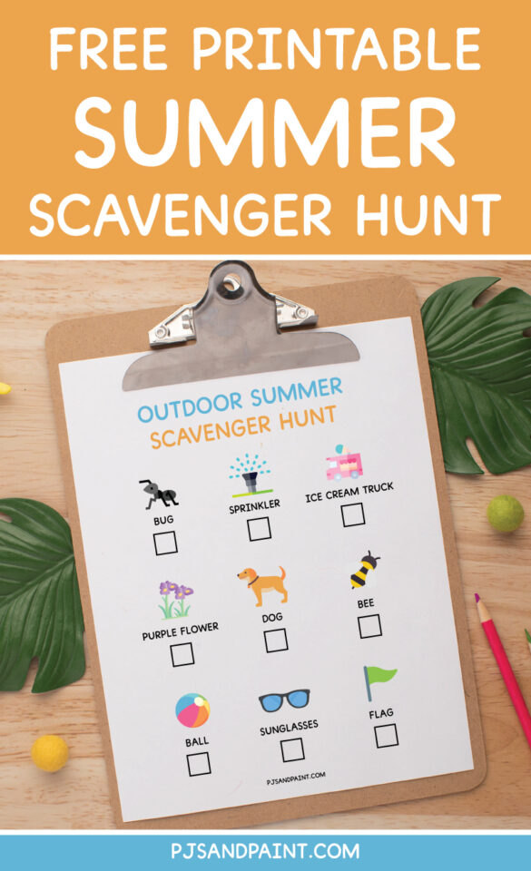 Free Printable Summer Scavenger Hunt - Pjs and Paint