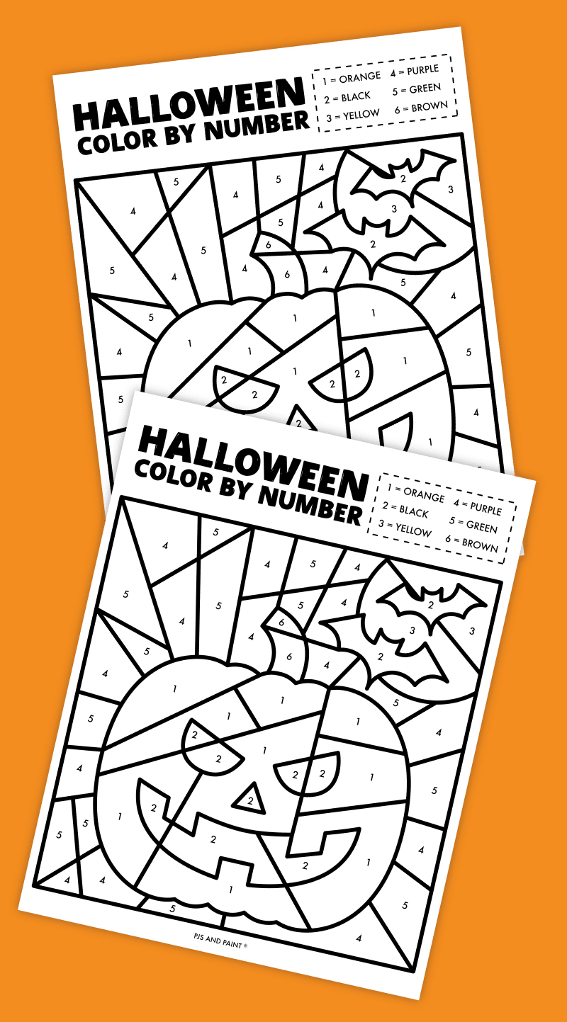 halloween color by number