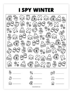 Free Printable Winter I Spy Game | Activity for Kids - Pjs and Paint