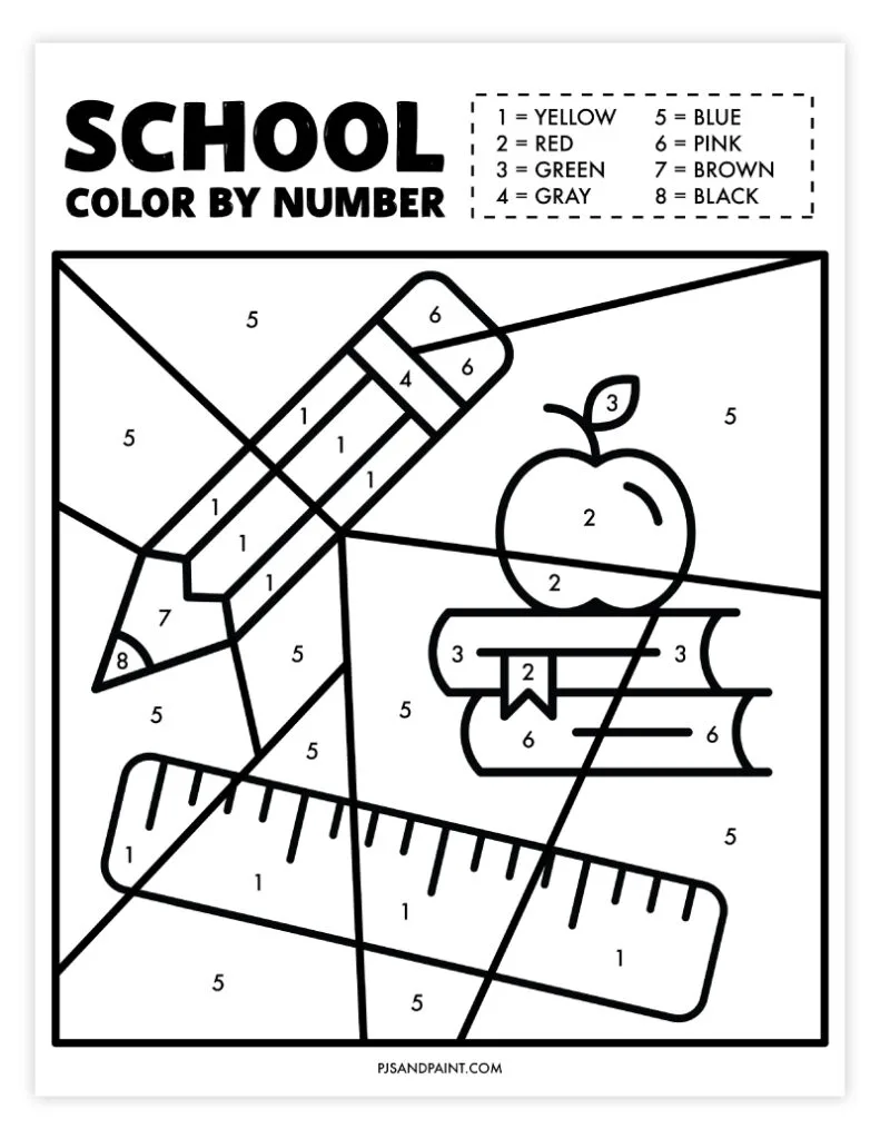 school color by number