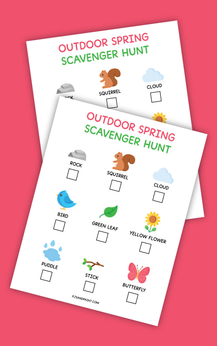 Free Printable Spring Scavenger Hunt - Pjs and Paint