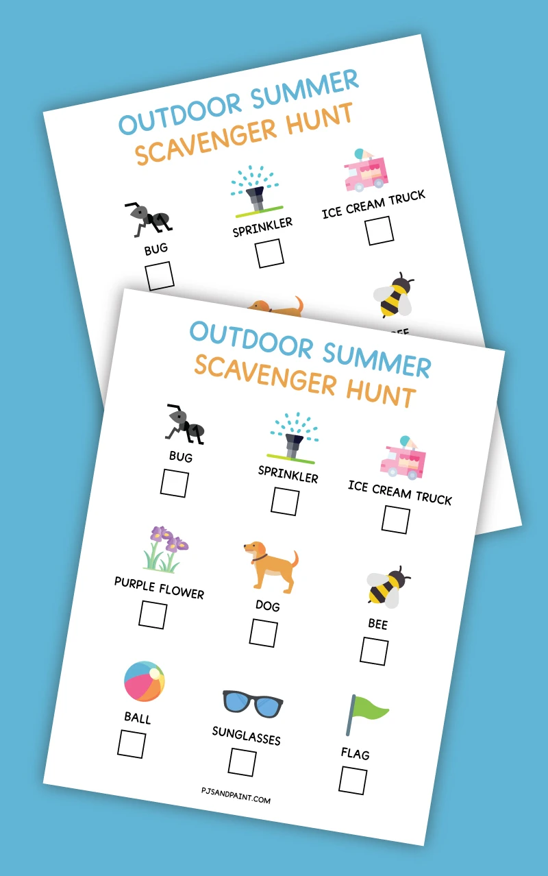 summer scavenger hunt printable