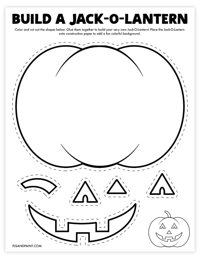 Free Printable Build A Jack O Lantern Craft Pjs And Paint