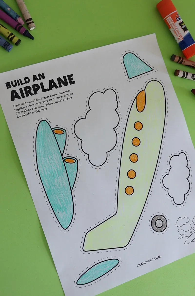 build an airplane coloring in