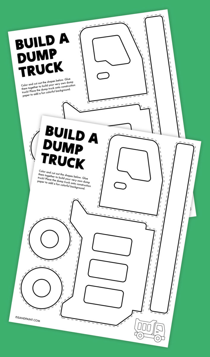 Free Printable Build a Dump Truck Craft - Pjs and Paint