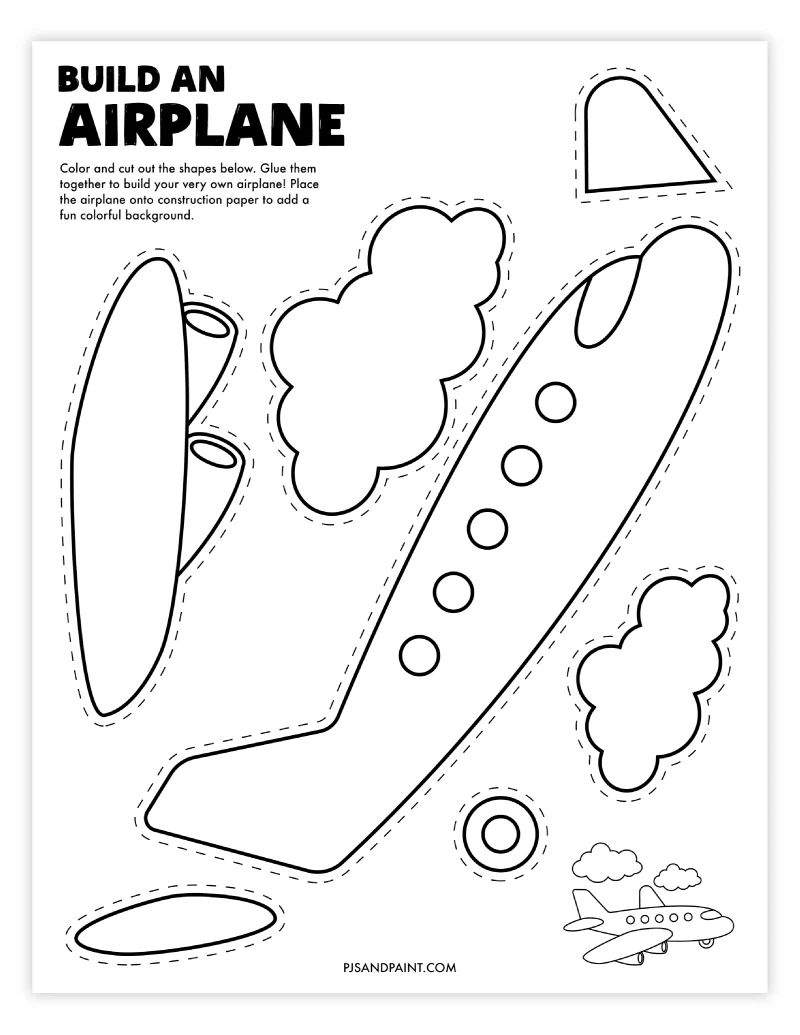 Free Printable Build an Airplane Craft - Pjs and Paint