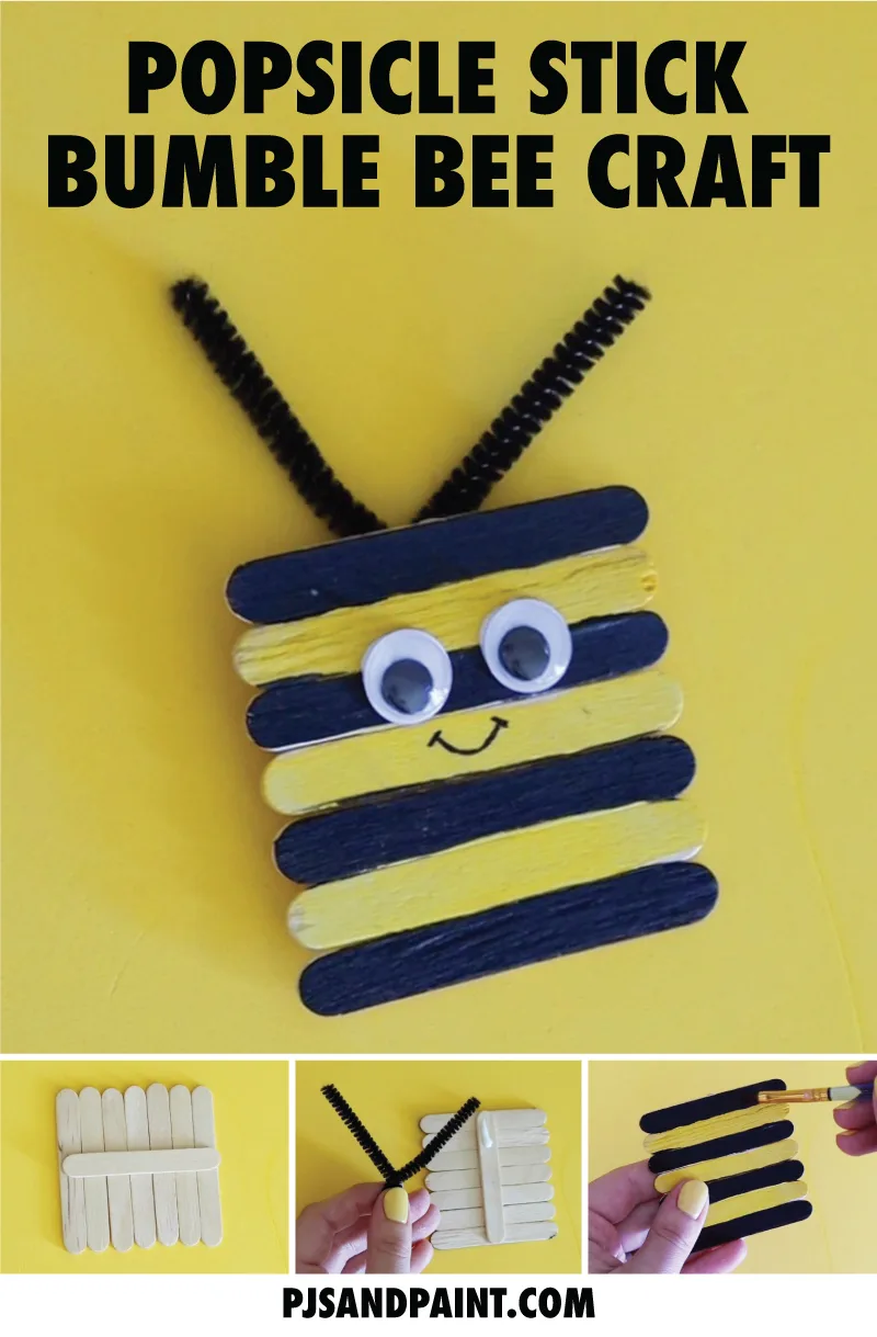 Popsicle Stick Bumble Bee Craft - Pjs and Paint