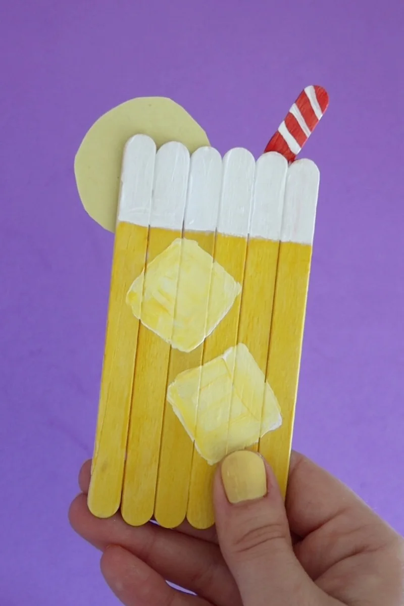 Popsicle Stick Lemonade Craft - Pjs and Paint