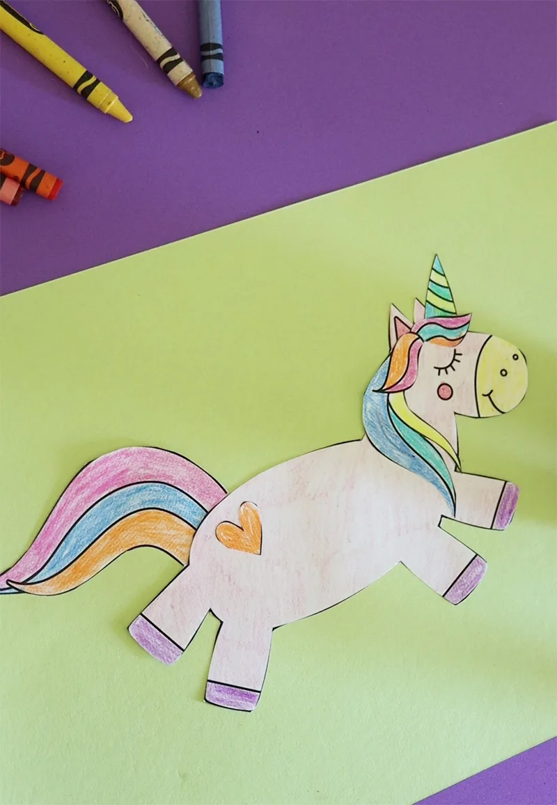 Free Printable Build a Unicorn Craft for Kids