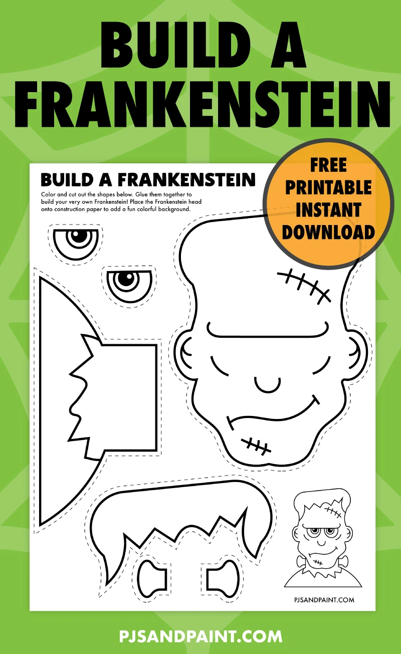 frankenstein head coloring page