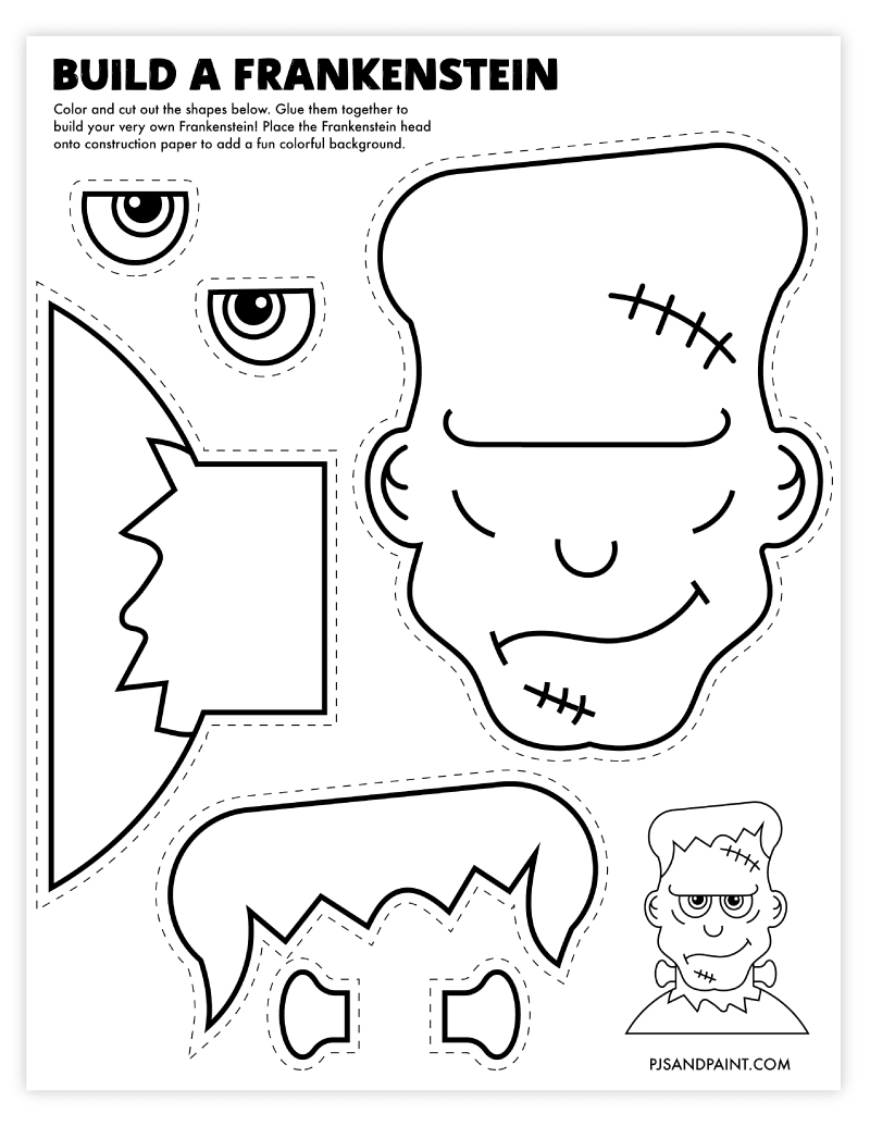 Free Printable Build a Frankenstein Craft - Pjs and Paint