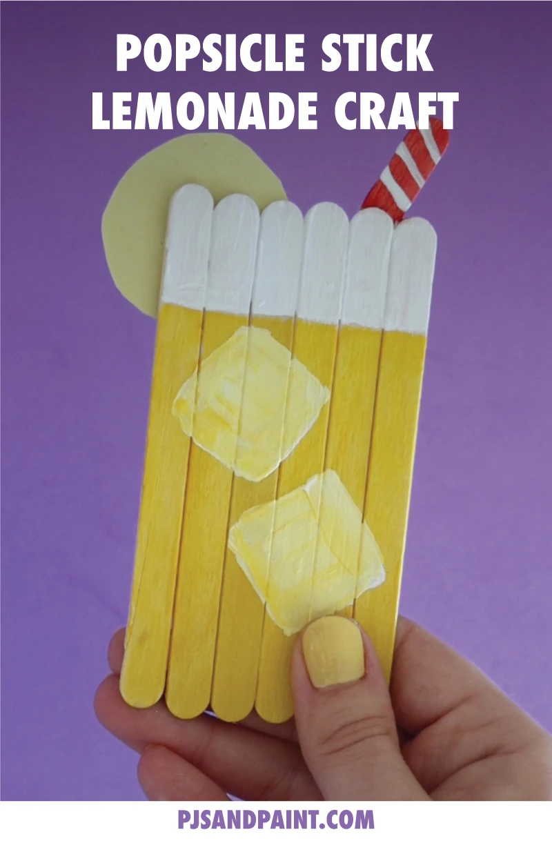 Popsicle Stick Lemonade Craft - Pjs and Paint