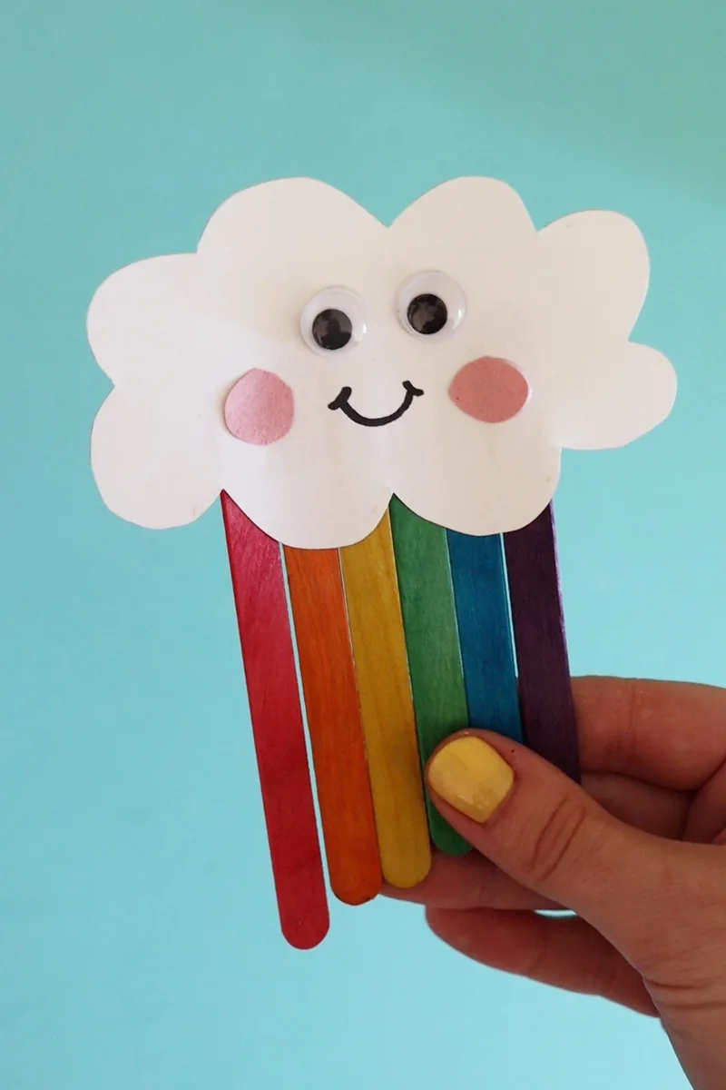 Plush Stick / Pompoms Rainbow Colors Shilly Stick Educational DIY