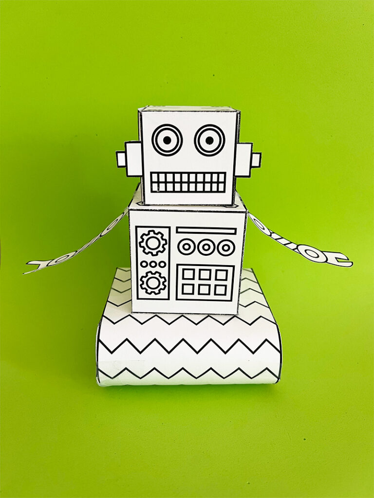 Free Printable 3D Build a Robot Craft - Pjs and Paint