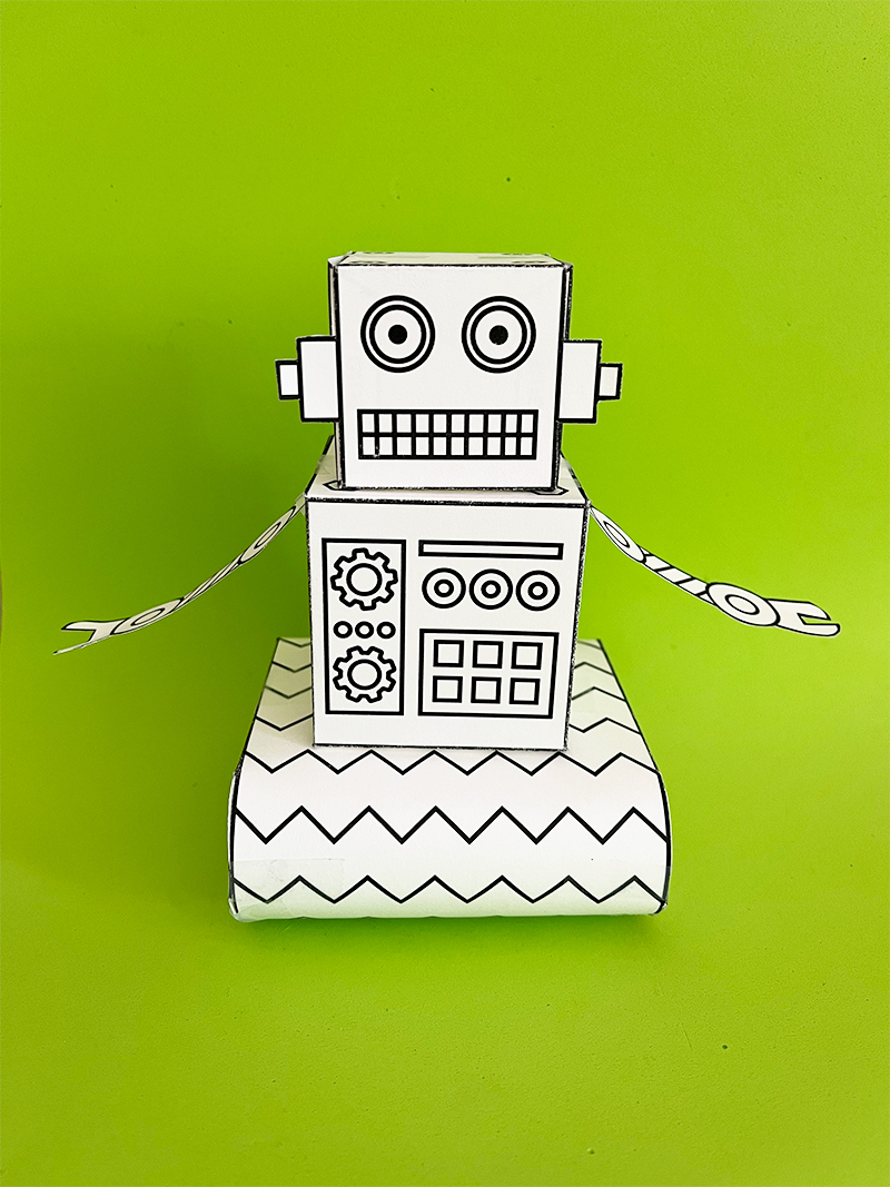 Free Printable 3D Build A Robot Craft Pjs And Paint Free Printable 3D Build A Robot Craft Pjs And Paint