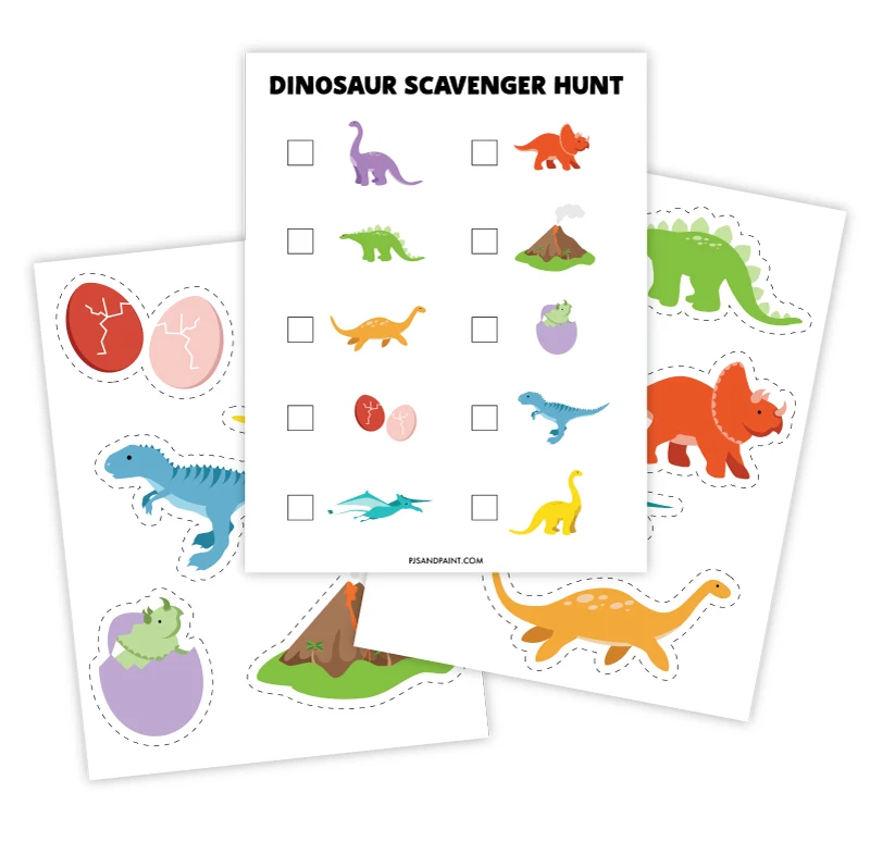 dinosaur scavenger hunt printable