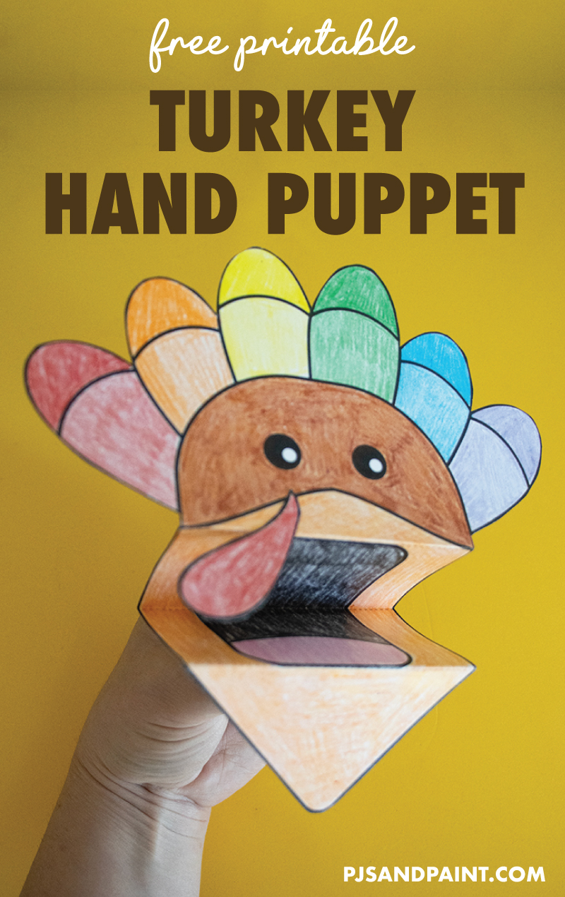 free printable turkey hand puppet