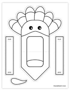 Free Printable Turkey Hand Puppet - Pjs and Paint