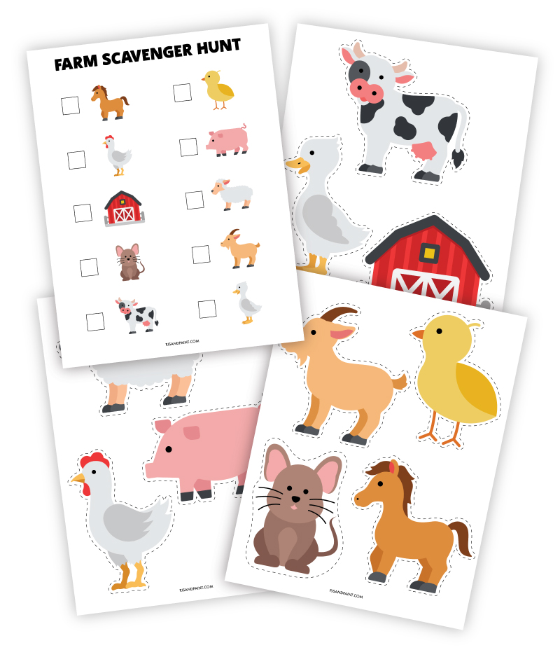 Free Printable Farm Scavenger Hunt - Pjs and Paint