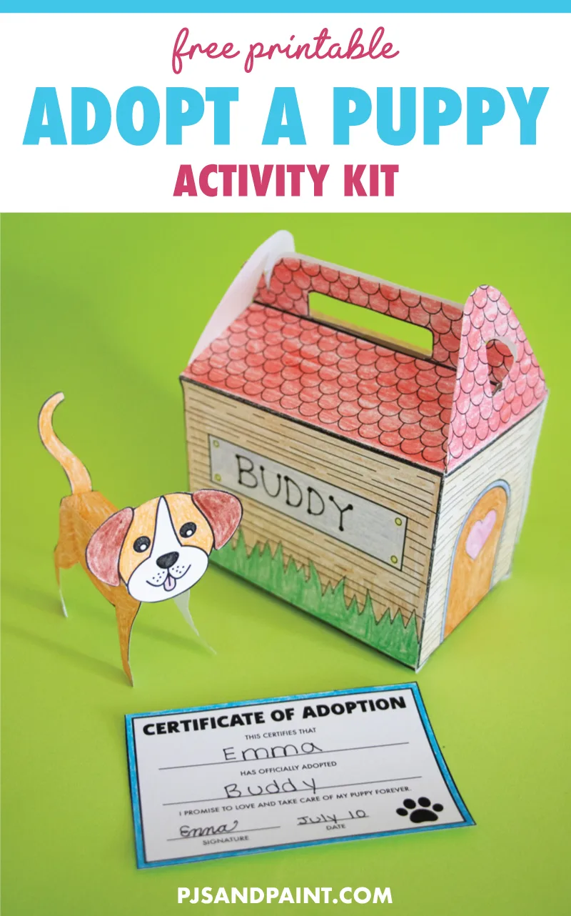 Free Printable Adopt a Puppy Activity Kit - Pjs and Paint