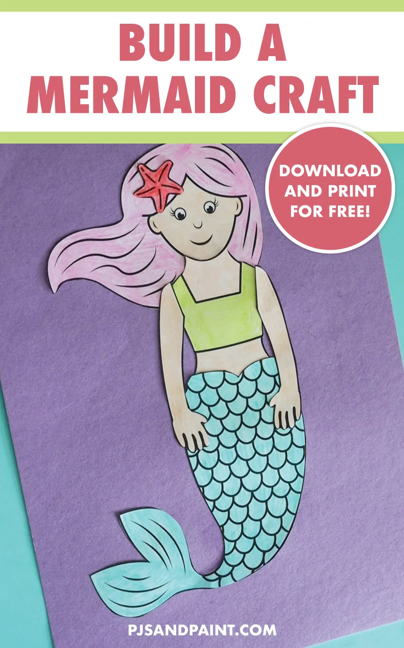 Mermaid Handprint Craft For Kids [Free Template]