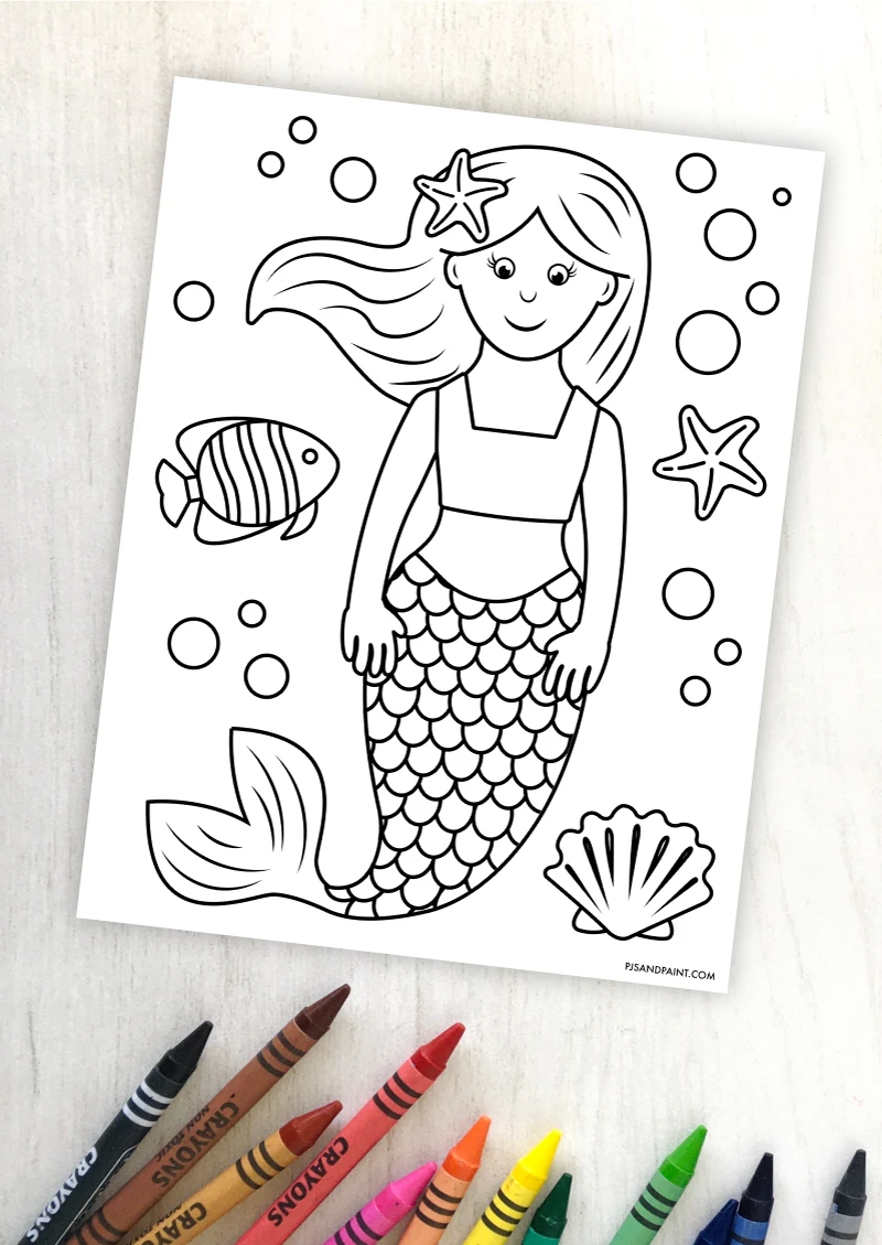 free printable mermaid coloring page