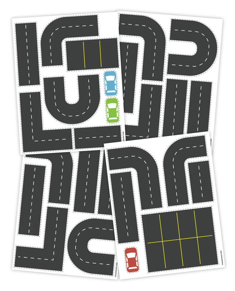 Free Printable Road Template - Pjs and Paint