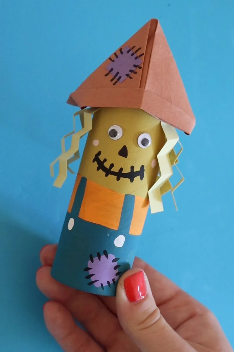 Toilet Paper Roll Scarecrow Craft - Pjs and Paint