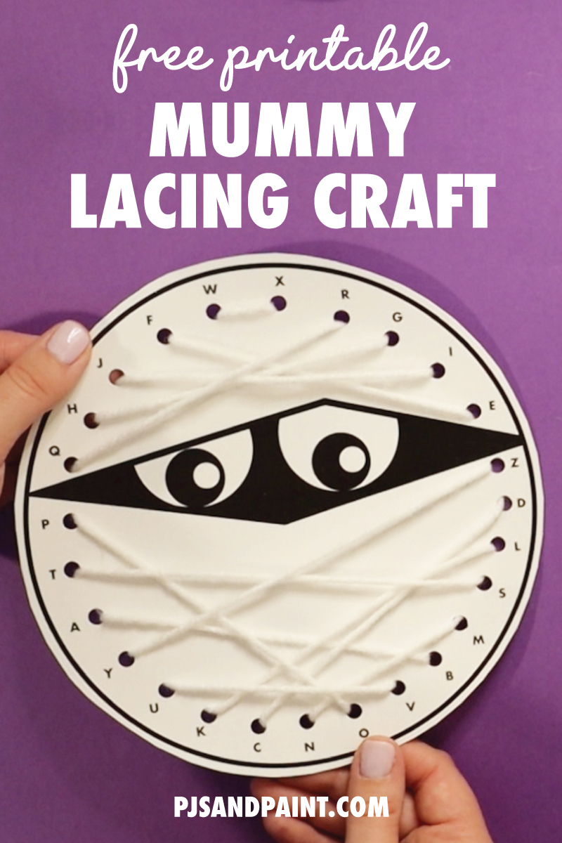 Mummy Lacing Craft With Free Printable Template Pjs And Paint