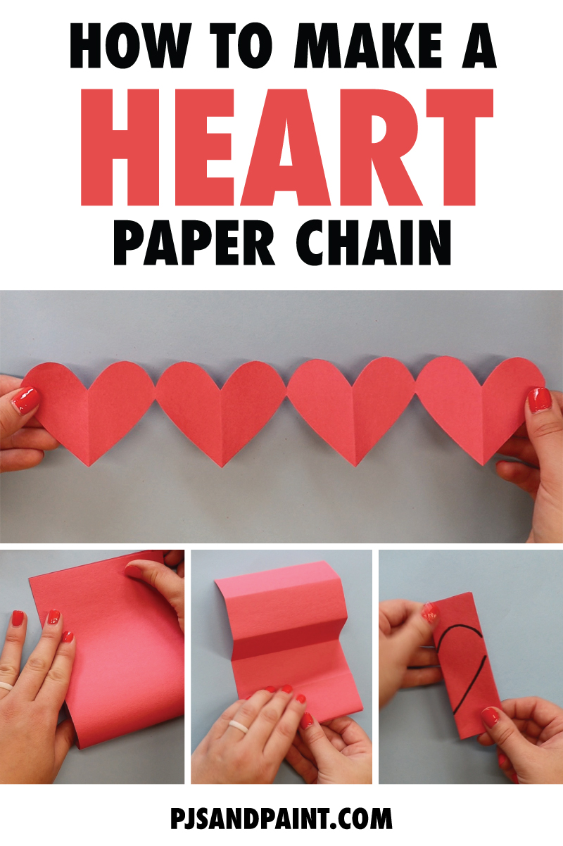 how to make a heart paper chain