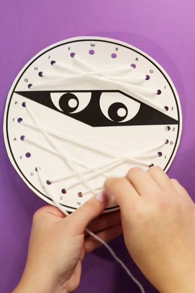 Mummy Lacing Craft - With Free Printable Template - Pjs and Paint