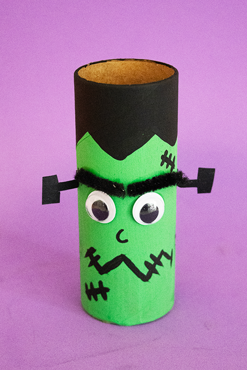 toilet paper roll frankenstein