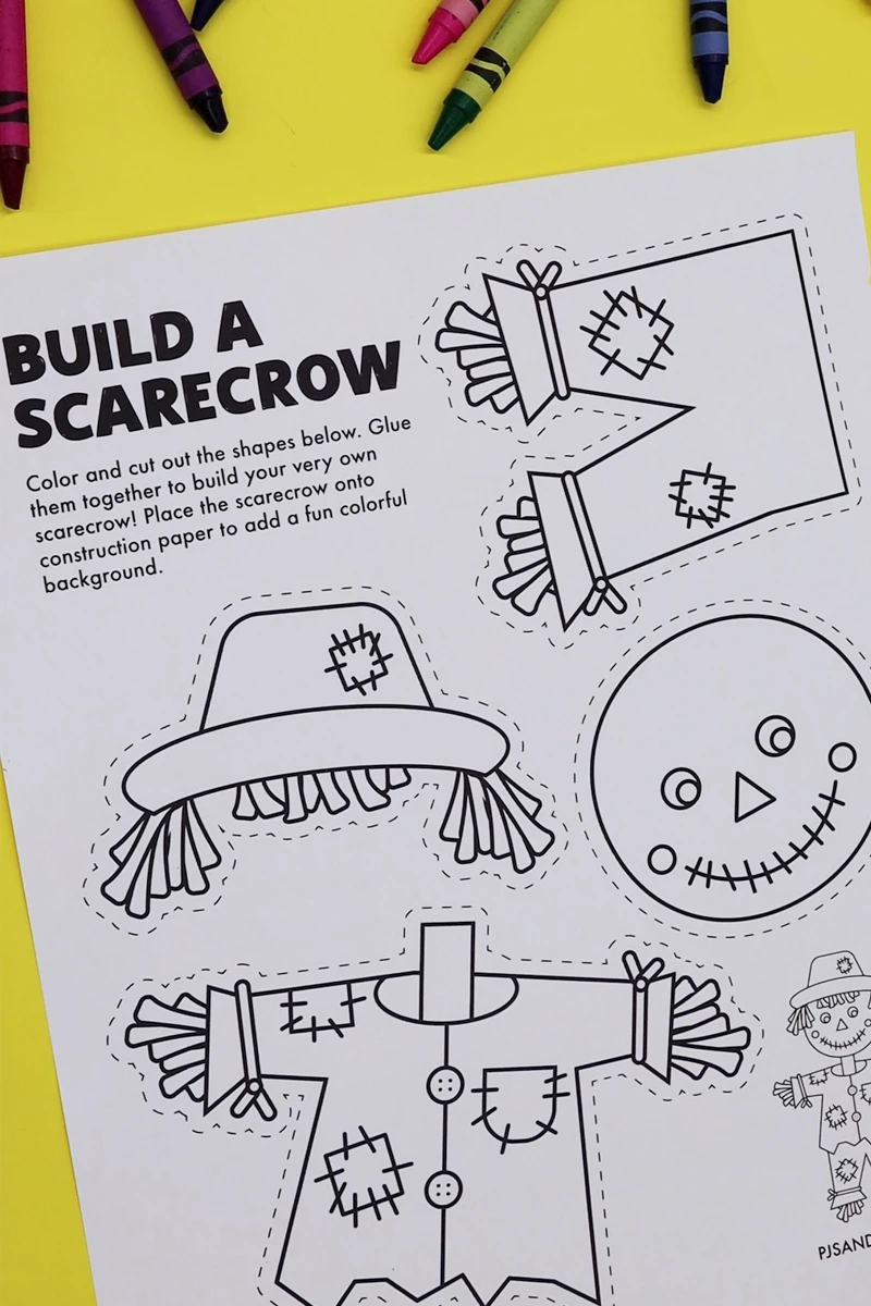 Free Printable Build a Scarecrow Craft for Kids Pjs and Paint