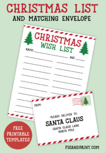 Free Printable Christmas List | Wish List for Kids - Pjs and Paint