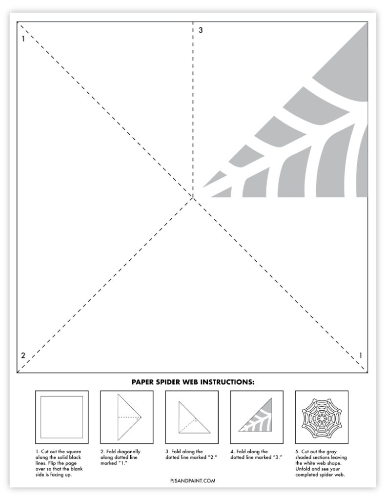 Free Printable Spider Web Template Halloween Craft Pjs And Paint