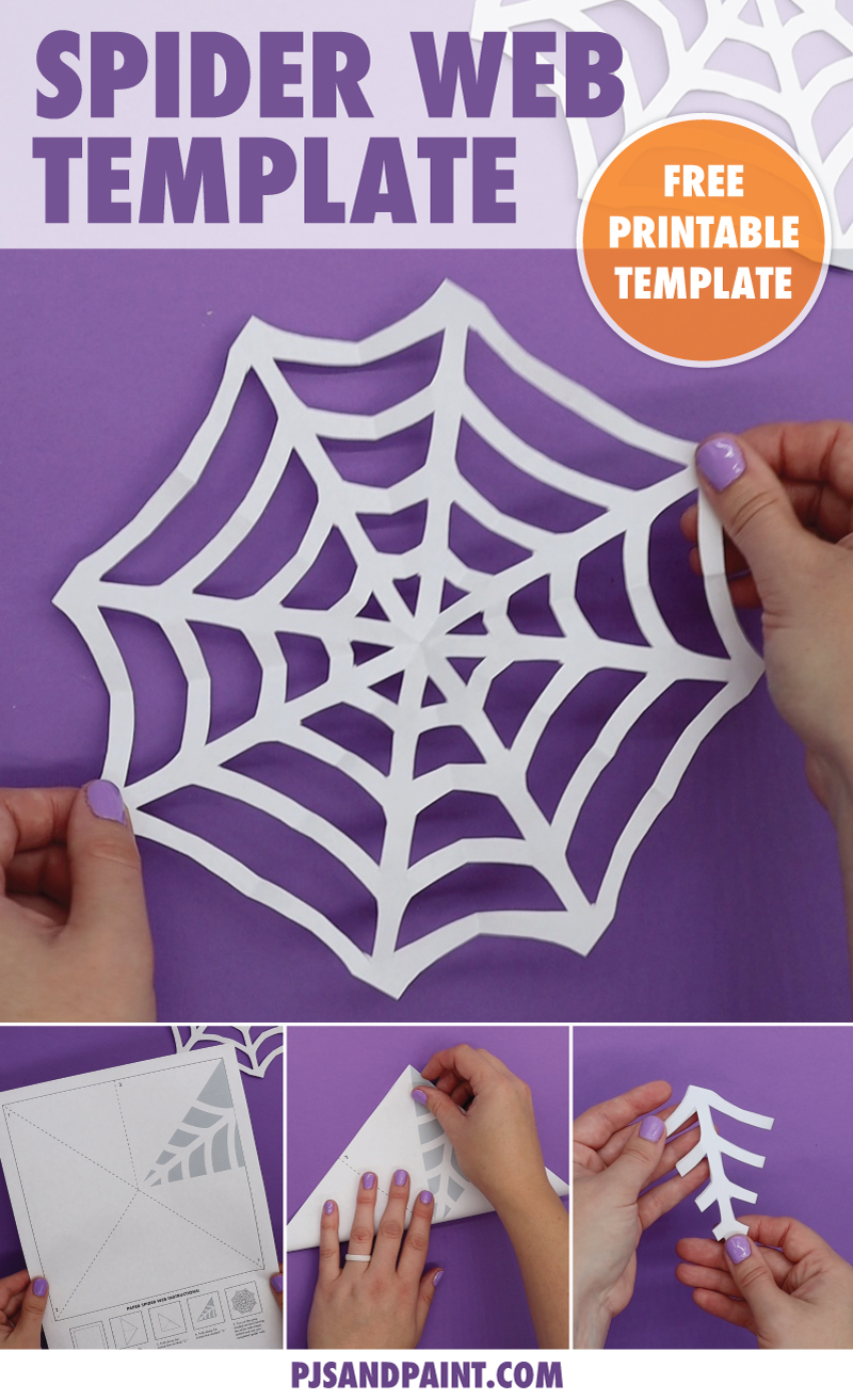 Free Printable Spider Web Template Halloween Craft Pjs and Paint