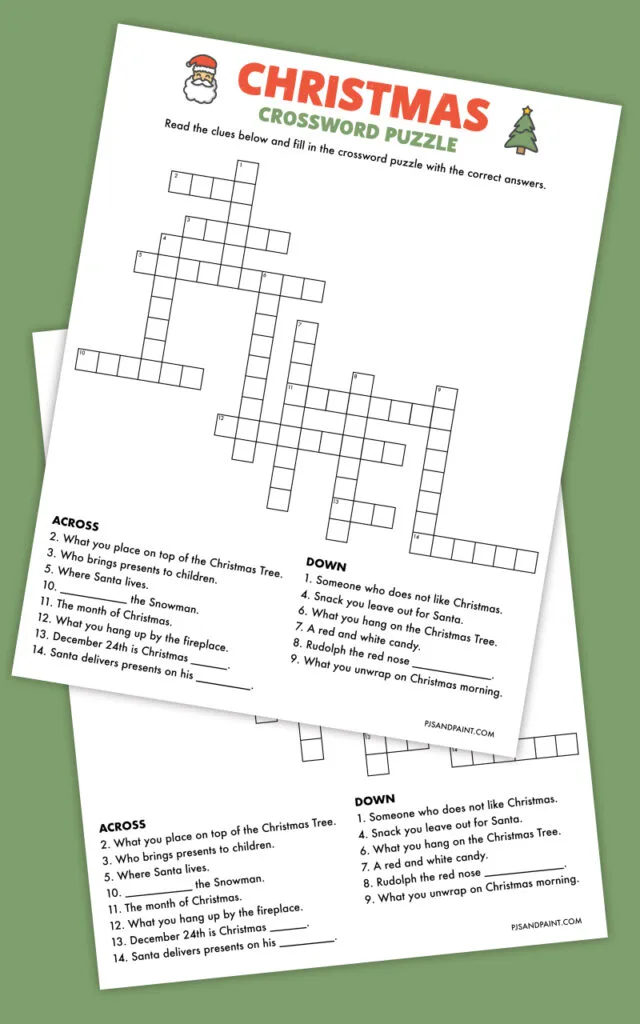 crossword puzzle christmas