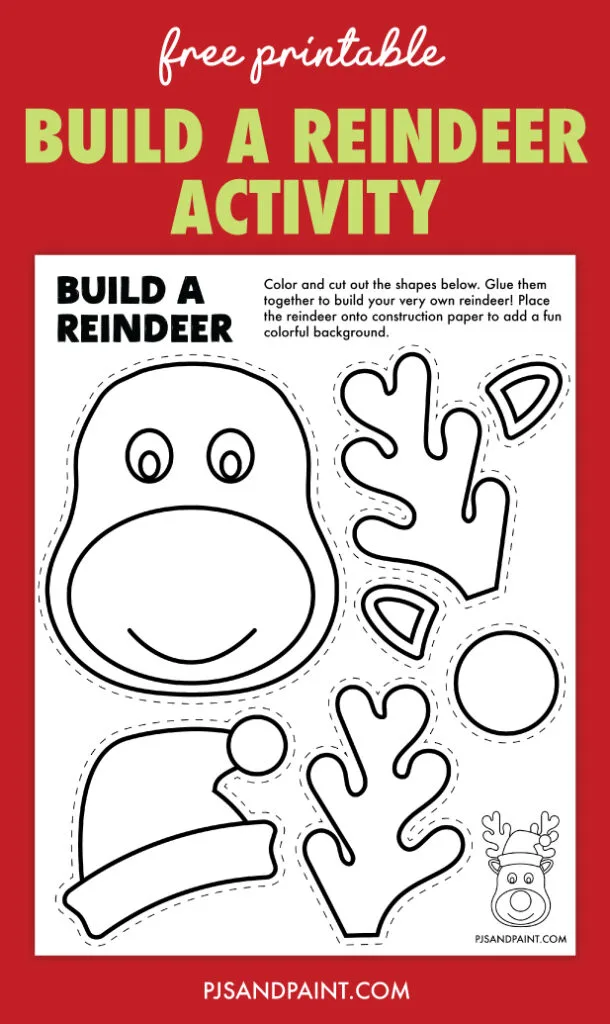 free printable build a reindeer craft