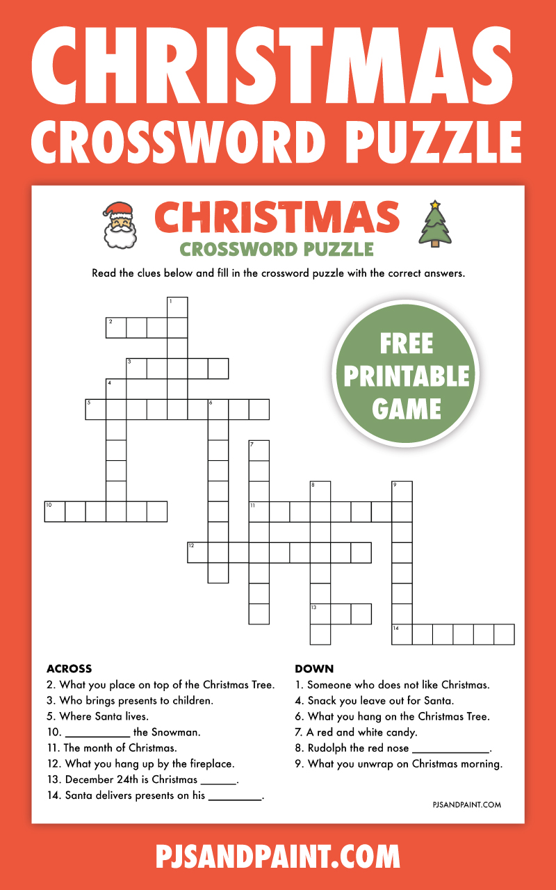 easy christmas crossword puzzles printable