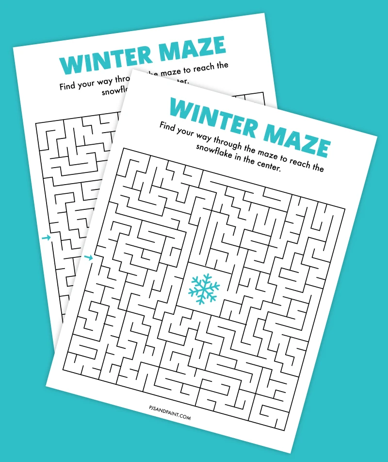 winter themed maze