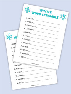winter word scramble game