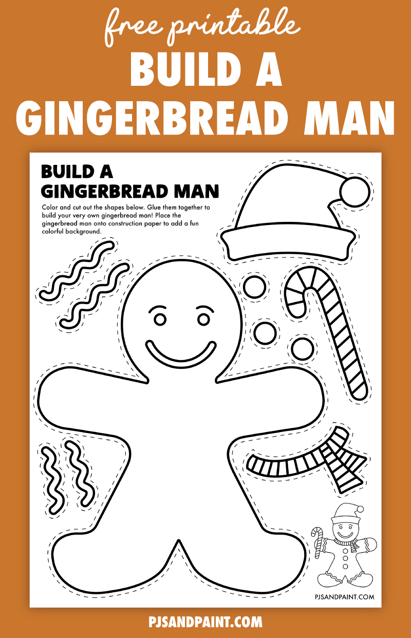 Free Printable Build a Gingerbread Man Craft Pjs and Paint