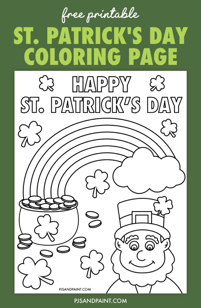 Free Printable St. Patrick's Day Coloring Page - Pjs and Paint