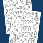 New Years coloring page thumbnail