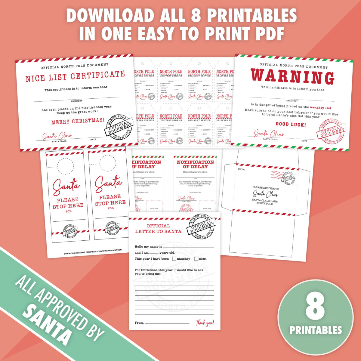 10 Free Santa Printables Pjs and Paint 10 Free Santa Printables Pjs and Paint